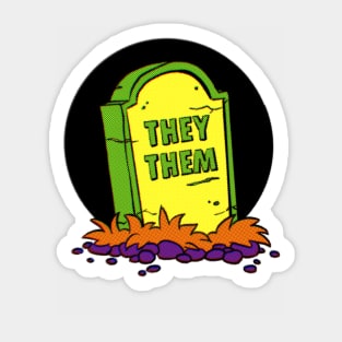 They/Them Pronoun Grave Sticker